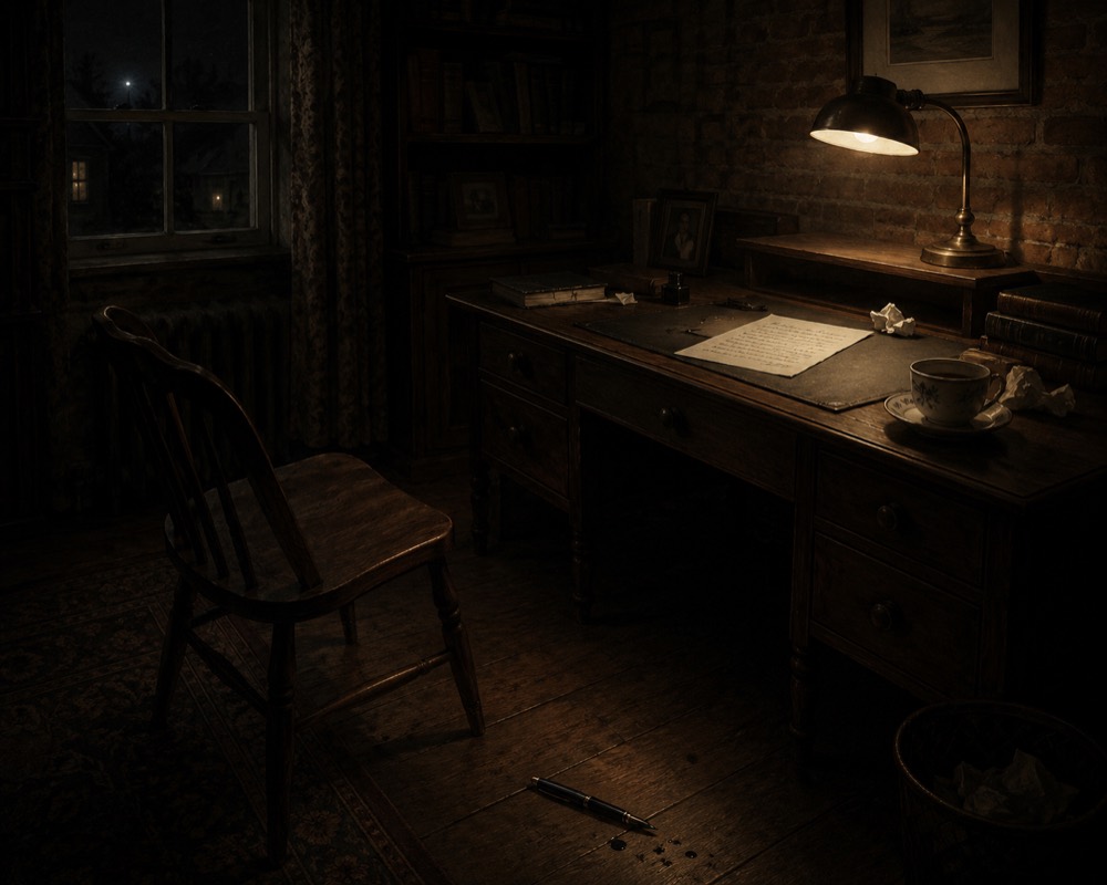 The unfinished letter, the cold tea