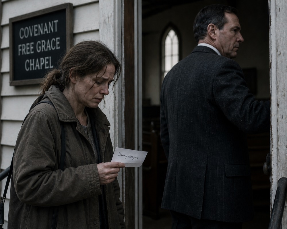 The woman turned away at the chapel door, 1987