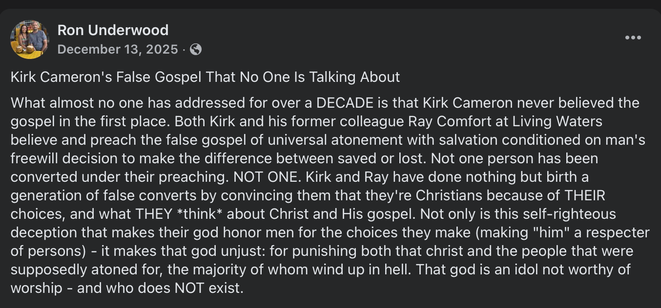 The Facebook post that prompted NOT ONE
